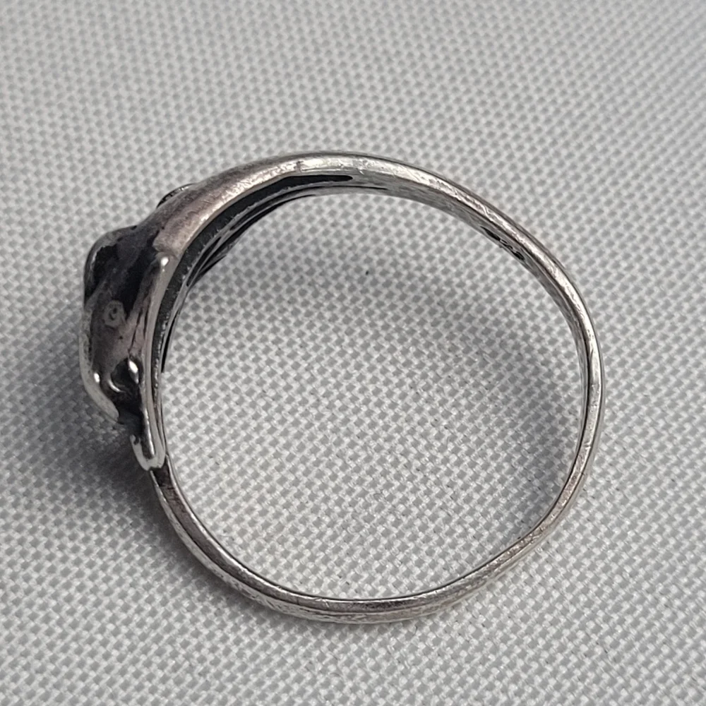925 Sterling Silver Dolphin Wrap Ring - Women's Silver vintage